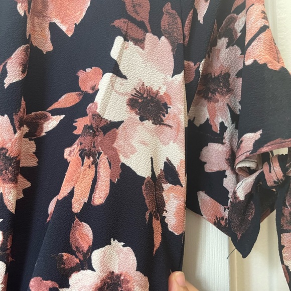 Floral Navy and Pink Dress - Picture 2 of 4